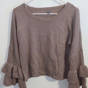 Lavender ruffle sleeve sweater